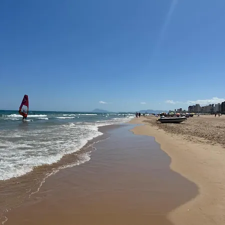 De Pescado Azul Gandia Playa Con Piscina Ascensor Y Vistas Al Mar דירה *